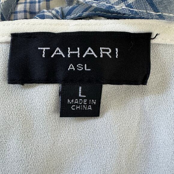 TAHARI ASL CAP SLEEVE PLEAT FRONT CAREER BLOUSE IN IVORY NWT WOMEN'S SIZE LARGE - Picture 12 of 16
